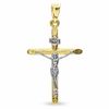 Thumbnail Image 1 of Wood Grain Crucifix Charm in 10K Two-Tone Gold
