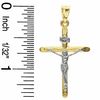 Thumbnail Image 2 of Wood Grain Crucifix Charm in 10K Two-Tone Gold