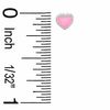 Child's Pink Enamel Heart Stud Earrings in Sterling Silver