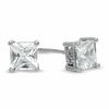 6.0mm Princess-Cut Cubic Zirconia Fancy Stud Earrings in Sterling Silver
