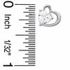 6mm Heart-Shaped Cubic Zirconia Open Heart Stud Earrings in Sterling Silver