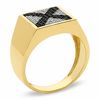 1/3 CT. T.W. Enhanced Black and White Diamond X Band in 10K Gold - Size 10.5