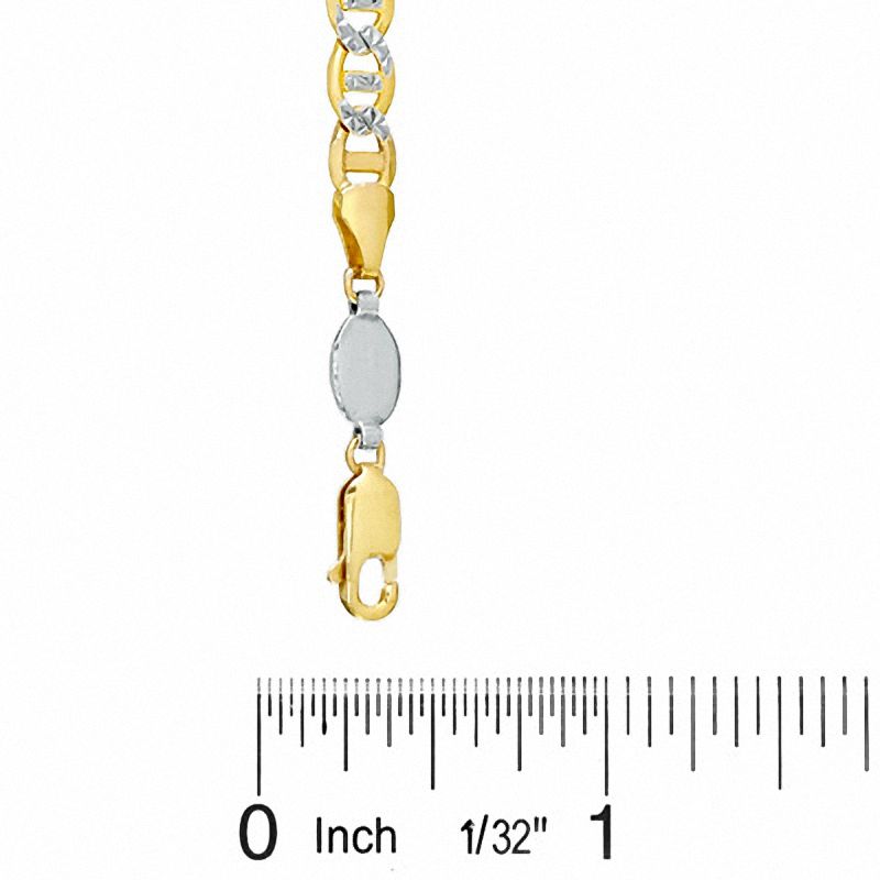 10K Gold over Sterling Silver 5.4mm Pavé Mariner Chain Necklace - 22"