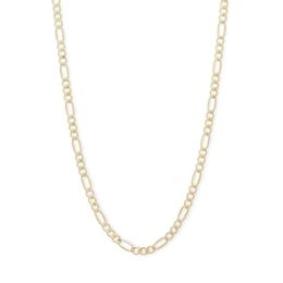 10K Gold Bonded Pavé Figaro Chain Made in Italy - 18&quot;