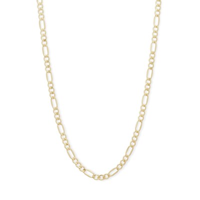 10K Gold Bonded Pavé Figaro Chain Made in Italy - 18"