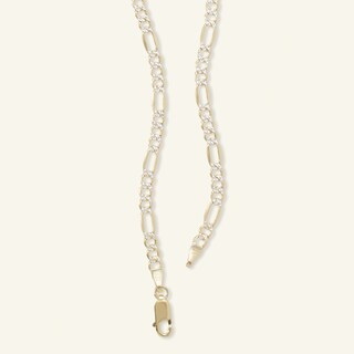 10K Gold Bonded Pavé Figaro Chain Made in Italy - 18"