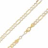 Thumbnail Image 0 of 100 Gauge Pavé Figaro Chain Necklace in 10K Solid Gold Bonded Sterling Silver - 20"