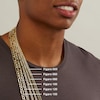 Thumbnail Image 2 of 100 Gauge Pavé Figaro Chain Necklace in 10K Solid Gold Bonded Sterling Silver - 20"