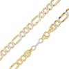 Thumbnail Image 1 of 10K Gold Bonded Sterling Silver 6.3mm Pavé Figaro Chain Necklace - 22"
