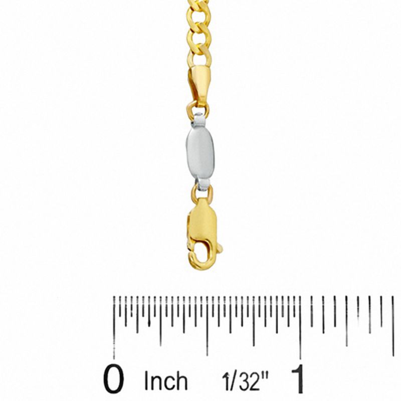 Main Image 2 of 080 Gauge Polished Curb Chain Bracelet in 14K Gold Bonded Sterling Silver - 7.5"
