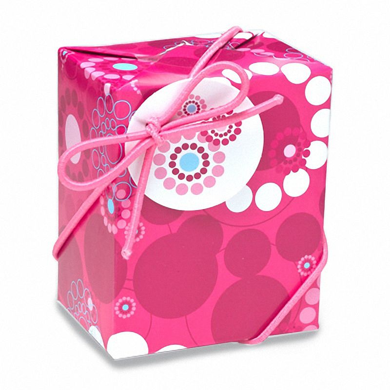 Pink Floral Gift Wrap Instant Small Square Box