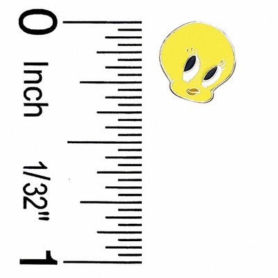 Child's Enamel Tweety Bird Stud Earrings in Sterling Silver