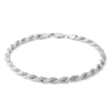 Thumbnail Image 0 of Made in Italy 100 Gauge Diamond-Cut Rope Chain Bracelet in Solid Sterling Silver - 9"