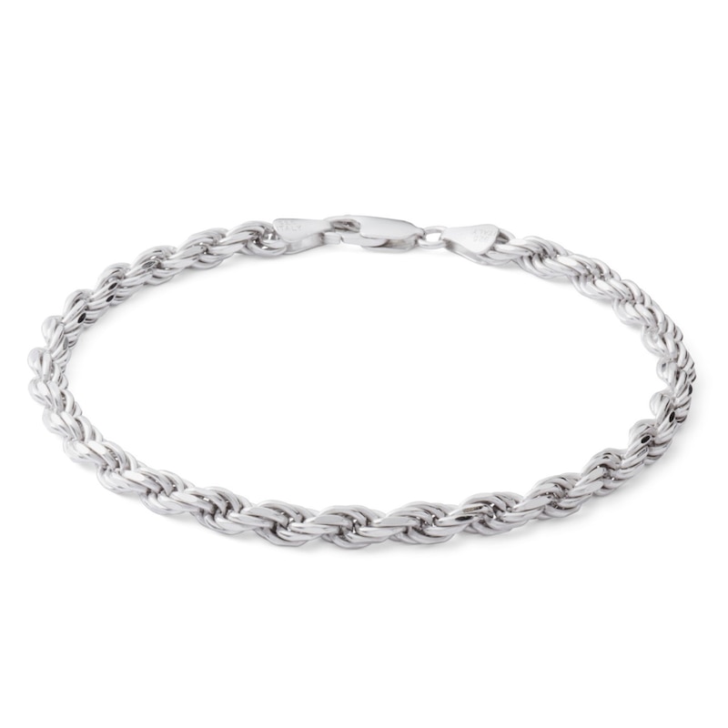 Made in Italy 100 Gauge Diamond-Cut Rope Chain Bracelet in Solid Sterling Silver - 9"