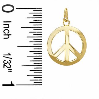 Peace Sign Charm in 10K Gold