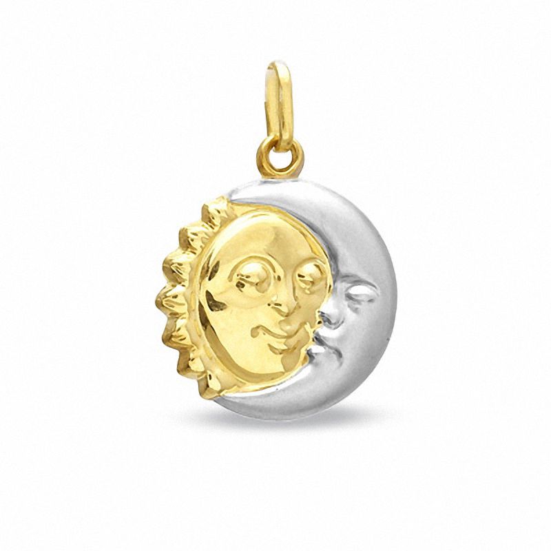 Main Image 1 of Moon and Star Charm in 10K Gold