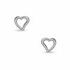 Open Heart Stud Earrings in 10K White Gold