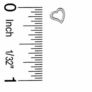 Open Heart Stud Earrings in 10K White Gold
