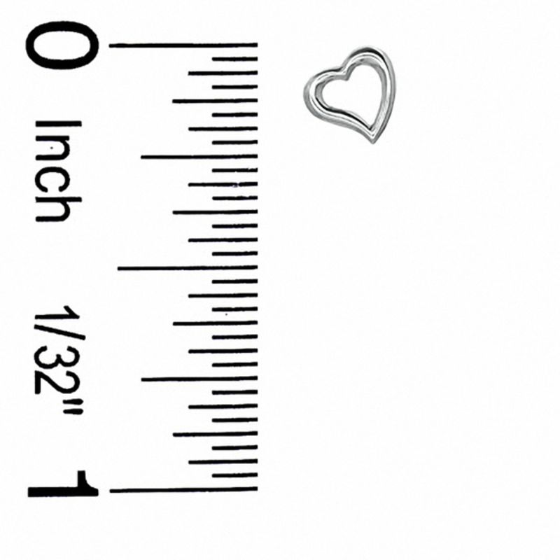 Open Heart Stud Earrings in 10K White Gold