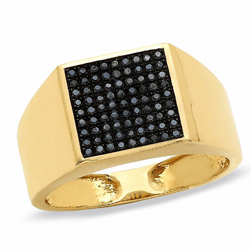 1/3 CT. T.W. Black Diamond Ring in 10K Gold - Size 10.5