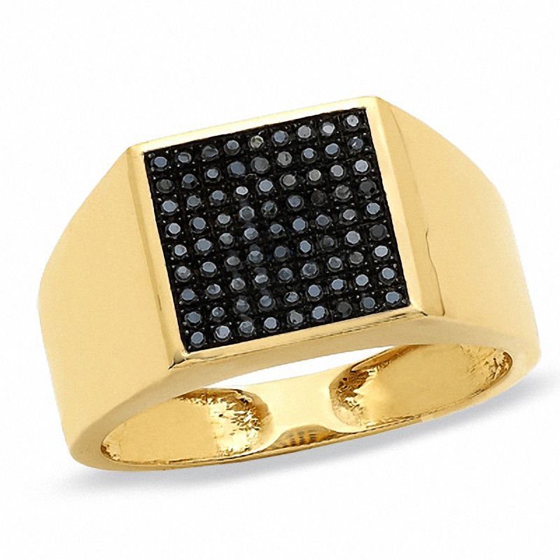 Main Image 1 of 1/3 CT. T.W. Black Diamond Ring in 10K Gold - Size 10.5
