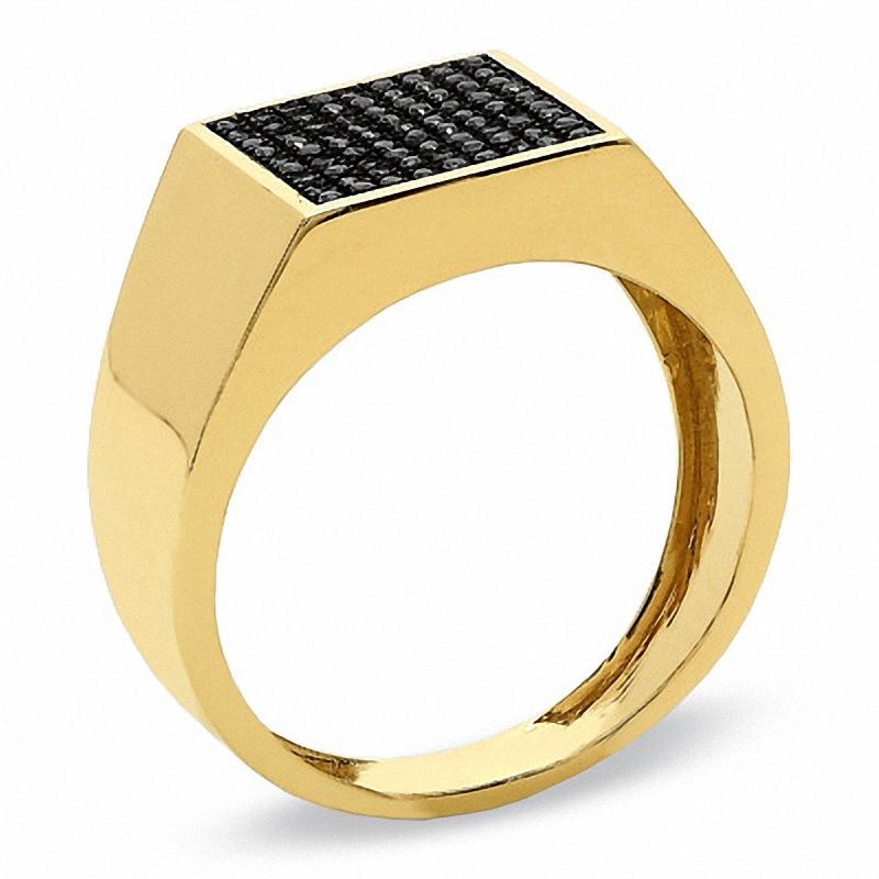Main Image 2 of 1/3 CT. T.W. Black Diamond Ring in 10K Gold - Size 10.5