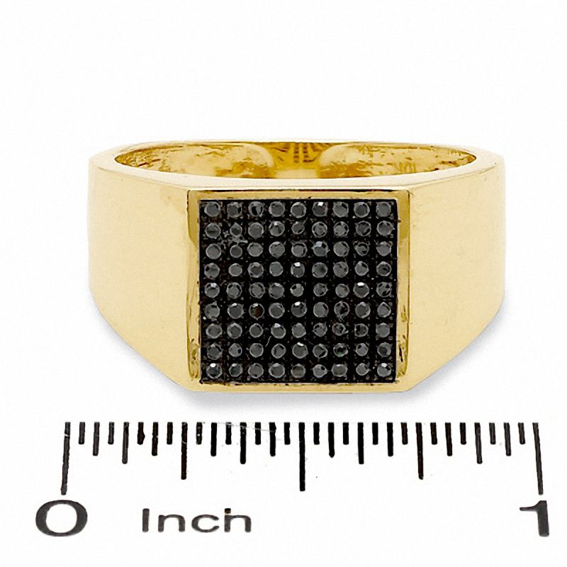 Main Image 3 of 1/3 CT. T.W. Black Diamond Ring in 10K Gold - Size 10.5