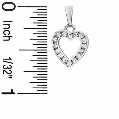 Medium Cubic Zirconia Heart Charm in 10K White Gold