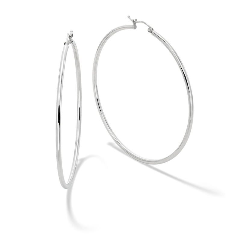 60mm Round Tube Hoop Earrings in Hollow Sterling Silver