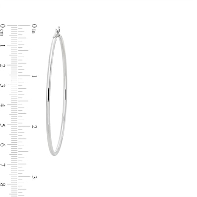 60mm Round Tube Hoop Earrings in Hollow Sterling Silver