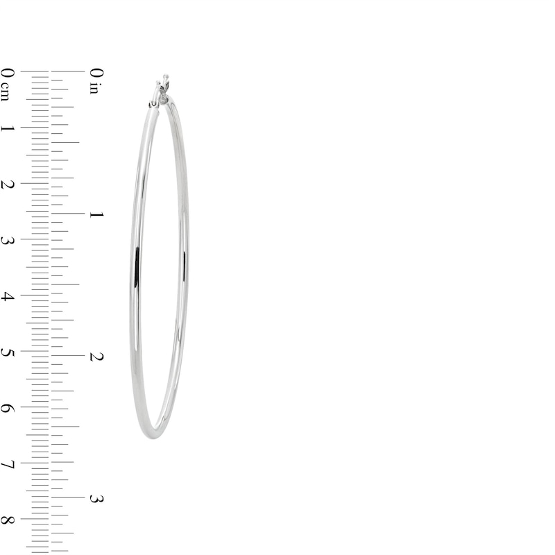 60mm Round Tube Hoop Earrings in Hollow Sterling Silver