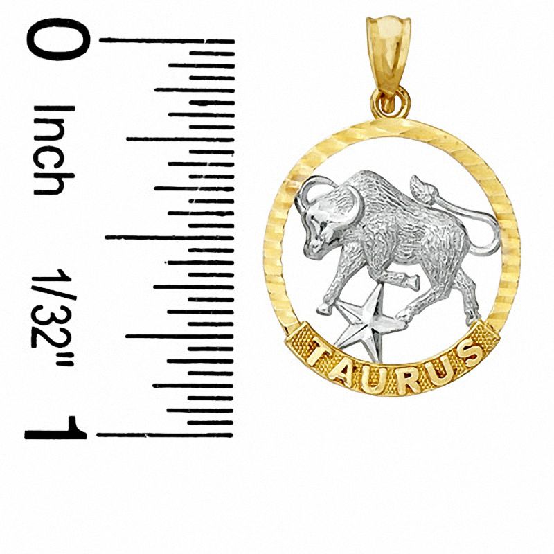 Main Image 2 of Small Zodiac Taurus Charm in 10K Two-Tone Gold