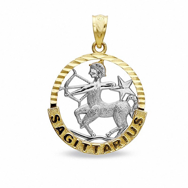 Main Image 1 of Small Zodiac Sagittarius Charm in 10K Two-Tone Gold