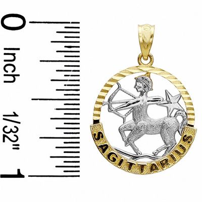 Small Zodiac Sagittarius Charm in 10K Two-Tone Gold