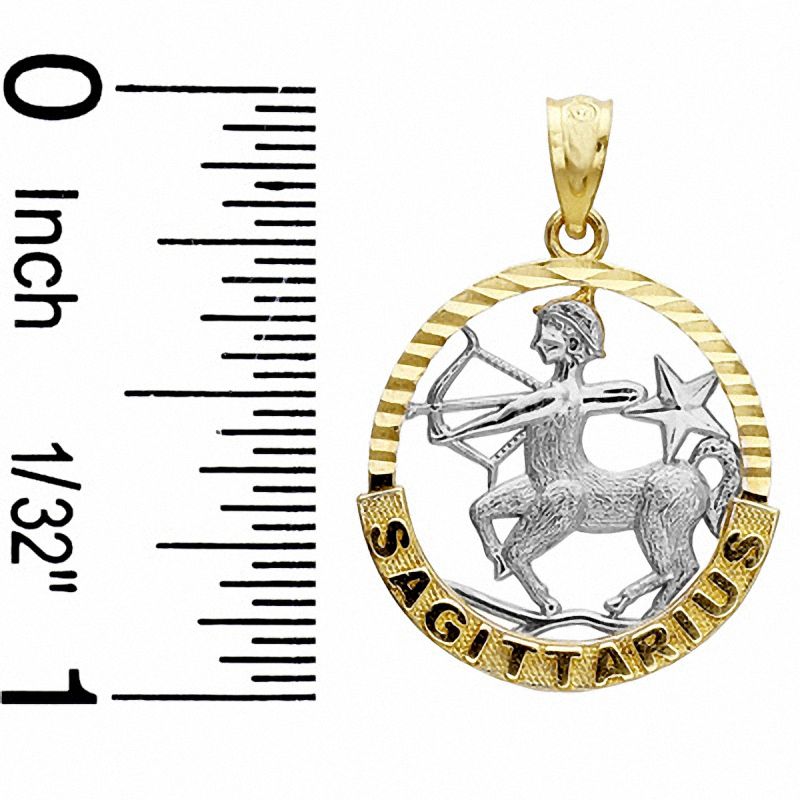 Main Image 2 of Small Zodiac Sagittarius Charm in 10K Two-Tone Gold