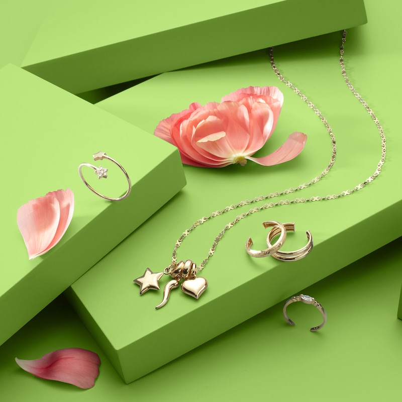 Main Image 2 of 3mm Flower Toe Ring in 10K Gold Tube