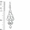 Sterling Silver Diamond Shape Chandelier Earrings