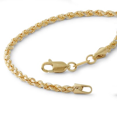 021 Gauge Rope Chain Bracelet in 10K Gold Bonded Sterling Silver - 8"
