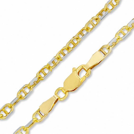 10K Gold Over Sterling Silver 3.2mm Mariner Necklace - 20"