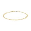 Thumbnail Image 1 of 100 Gauge Pavé Figaro Chain Anklet in 10K Gold Bonded Sterling Silver -10"