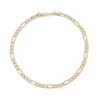 Thumbnail Image 2 of 100 Gauge Pavé Figaro Chain Anklet in 10K Gold Bonded Sterling Silver -10"