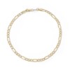 Thumbnail Image 1 of 100 Gauge Pavé Figaro Chain Anklet in 10K Gold Bonded Sterling Silver -10"