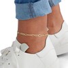 Thumbnail Image 3 of 100 Gauge Pavé Figaro Chain Anklet in 10K Gold Bonded Sterling Silver -10"