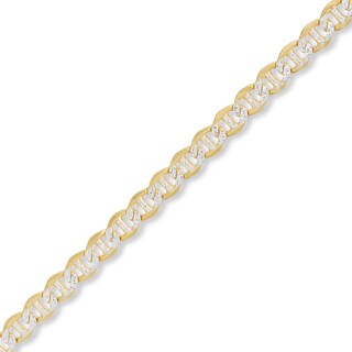 Made in Italy 100 Gauge Pavé Mariner Chain Bracelet in 10K Gold Bonded Sterling Silver - 10"