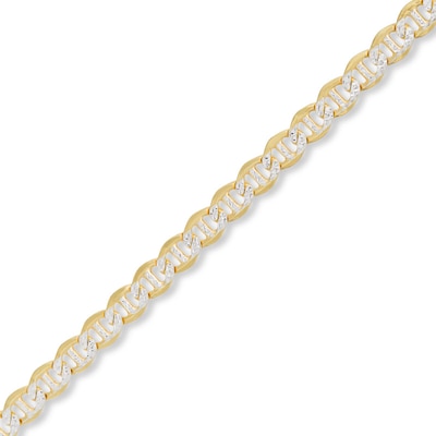 Made in Italy 100 Gauge Pavé Mariner Chain Bracelet in 10K Gold Bonded Sterling Silver - 10"