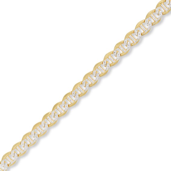 Made in Italy 100 Gauge Pavé Mariner Chain Bracelet in 10K Gold Bonded Sterling Silver - 10"