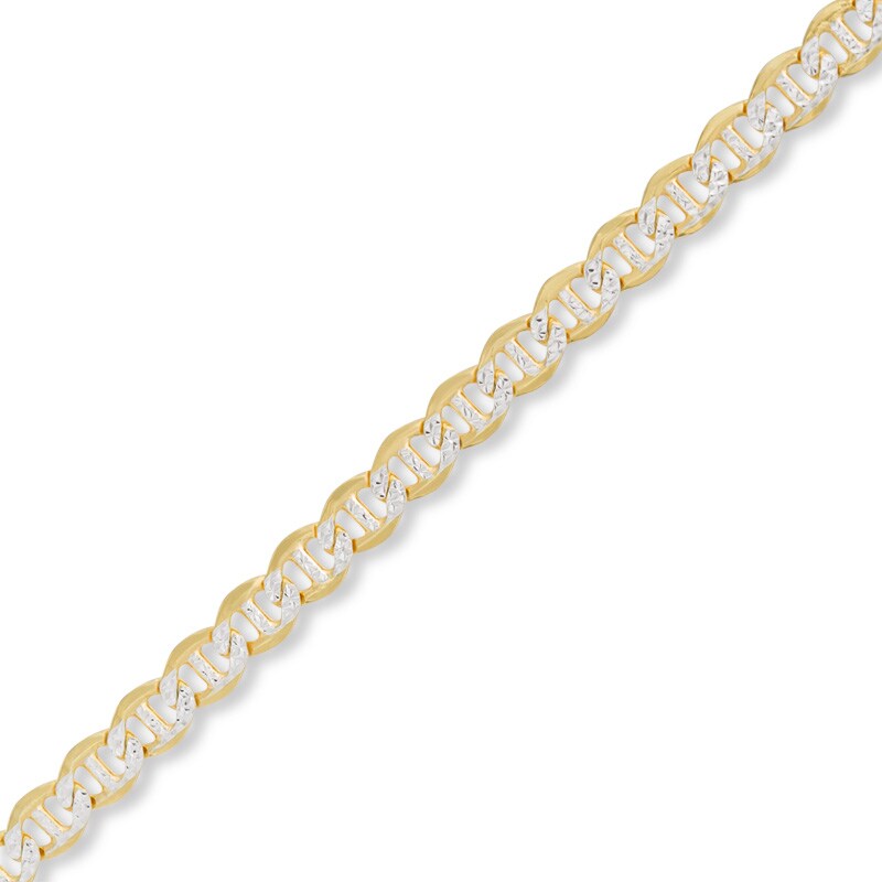 Made in Italy 100 Gauge Pavé Mariner Chain Bracelet in 10K Gold Bonded Sterling Silver - 10"