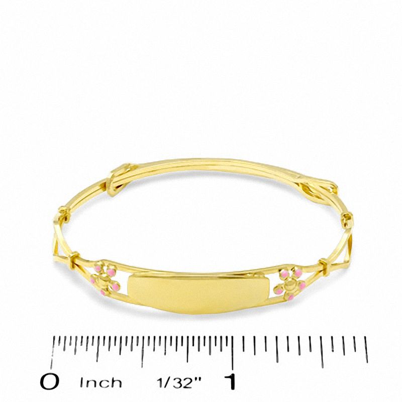 Main Image 2 of Child's Adjustable 14K Two-Tone Gold Fill Flower ID Bangle Bracelet