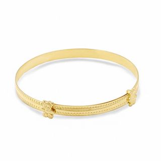 Child's Adjustable 14K Gold Fill Teddy Bear Bangle Bracelet