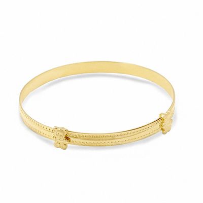 Child's Adjustable 14K Gold Fill Teddy Bear Bangle Bracelet